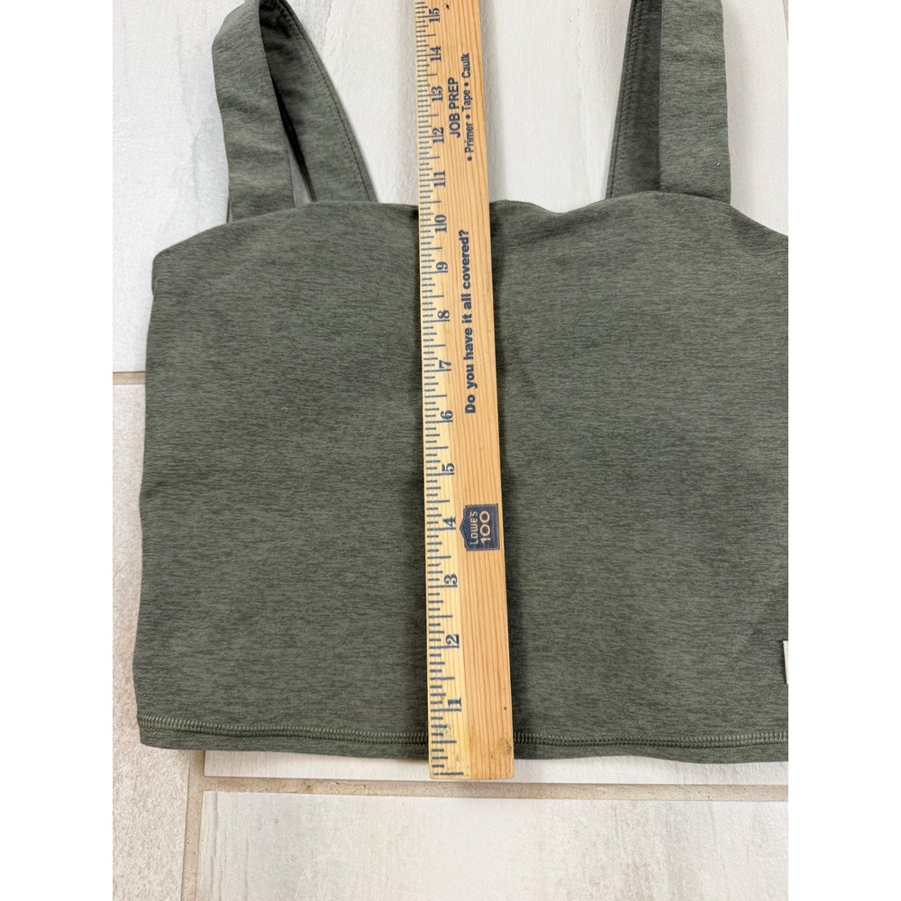 Vuori Daily Crop Top Oregano Heather Green Square Neck Activewear VW1080 Small - Picture 6 of 7